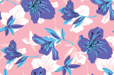 Hand drawn delicate pastel flower pattern