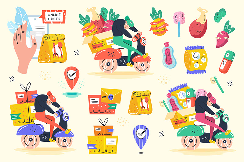 Grocery Delivery Service Set