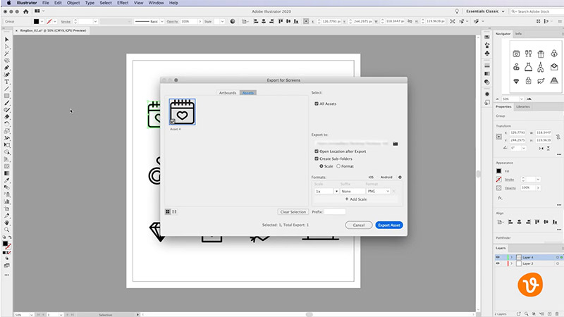 Export Vector to Transparent PNG in Adobe Illustrator