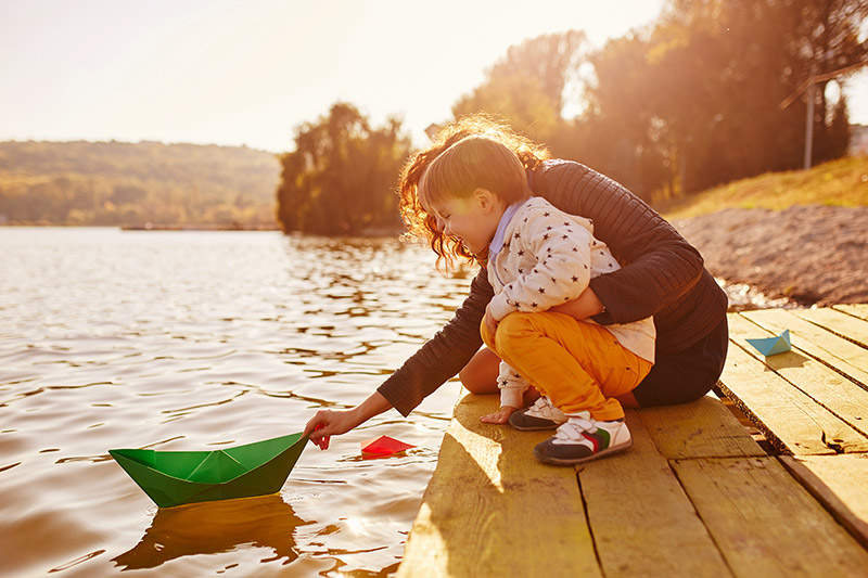 Mother playing with kid