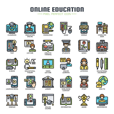 Online Education Icon Set