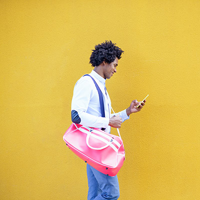 Man looking at smartphone