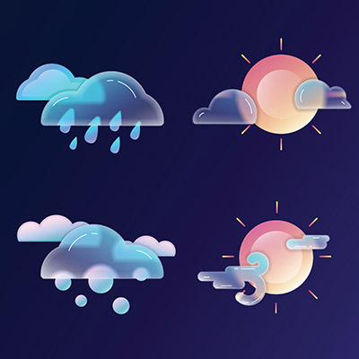 Glassmorphism Weather Icon Set