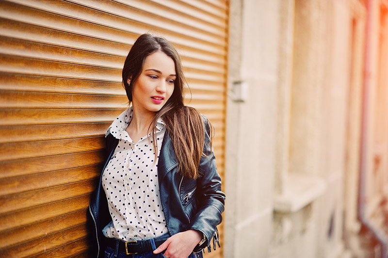 Portrait of stylish young girl 