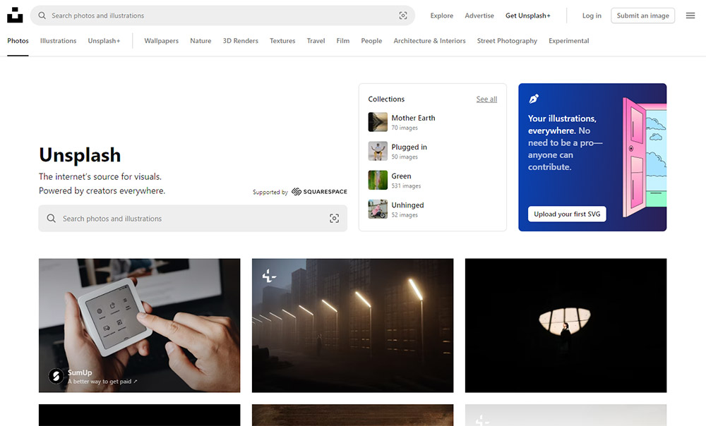 Unsplash website